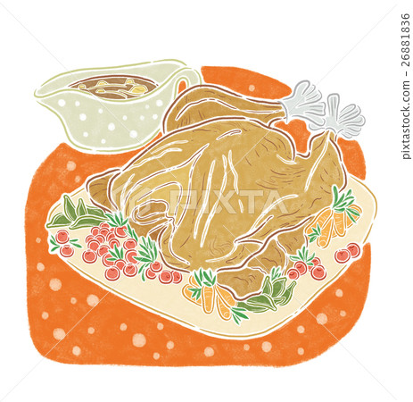 烤雞大餐美食插圖 26881836
