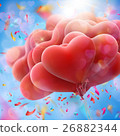 Flying red heart shaped Balloons. EPS 10 Flying red heart shaped Balloons. EPS 10 26882344