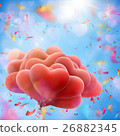 Valentine heart-shaped baloons. EPS 10 Valentine heart-shaped baloons. EPS 10 26882345