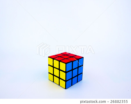 Colorful Rubik's cube on white background 26882355