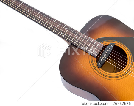 A 6-string acoustic guitar sound hole  26882676