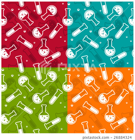 Seamless background with lab test tubes and flasks Seamless background with lab test tubes and flasks 26884324