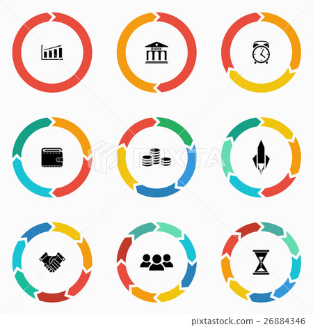 Circle arrows infographic startup business icon Circle arrows infographic startup business icon 26884346
