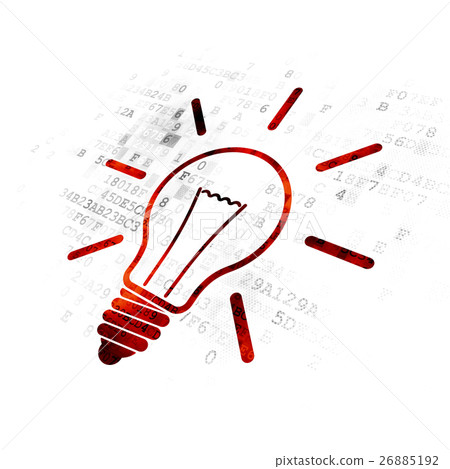 Finance concept: Light Bulb on Digital background - Stock Illustration ...