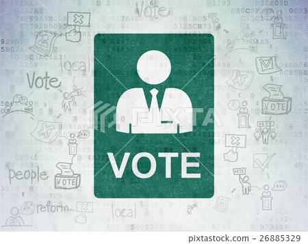 Political concept: Ballot on Digital Data Paper Political concept: Ballot on Digital Data Paper 26885329
