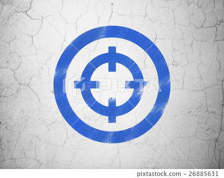 Finance concept: Target on wall background 26885631