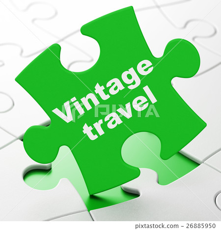 Vacation concept: Vintage Travel on puzzle Vacation concept: Vintage Travel on puzzle 26885950