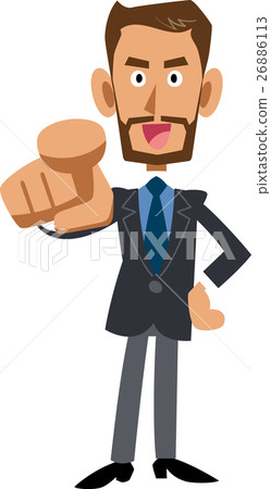 Bearded brown businessman pointing fingers Bearded brown businessman pointing fingers 26886113