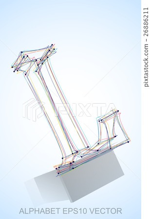 Vector illustration of a Multicolor sketched L. Vector illustration of a Multicolor sketched L. 26886211
