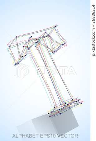 Vector illustration of a Multicolor sketched T.  26886214
