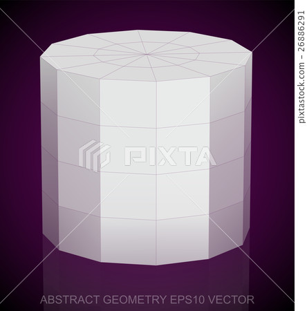 Abstract geometry: low poly White Cylinder. EPS 10 26886291