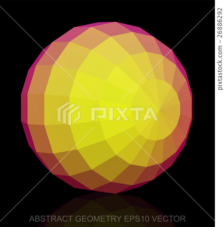 Abstract stereometry: low poly Yellow Sphere. EPS Abstract stereometry: low poly Yellow Sphere. EPS 26886292
