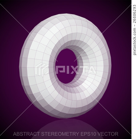 Abstract stereometry: low poly White Torus. EPS 10 26886293