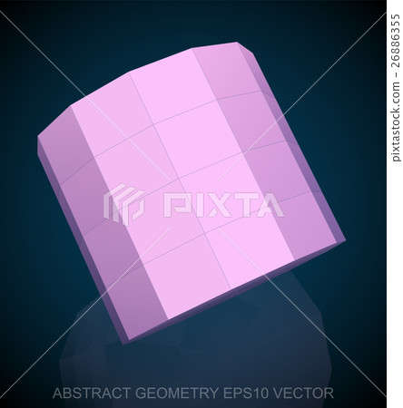 Abstract geometry: low poly Pink Cylinder.  26886355