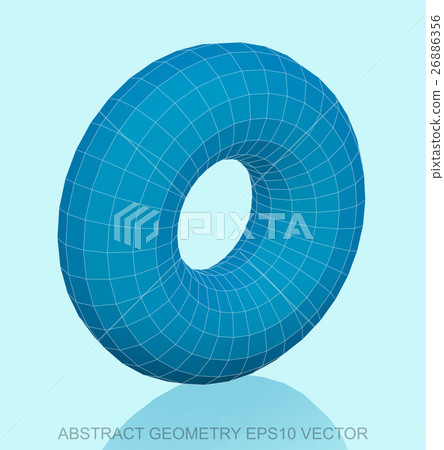 Abstract stereometry: low poly Blue Torus. 26886356