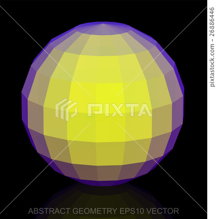 Abstract geometry: low poly Yellow Sphere. Abstract geometry: low poly Yellow Sphere. 26886446