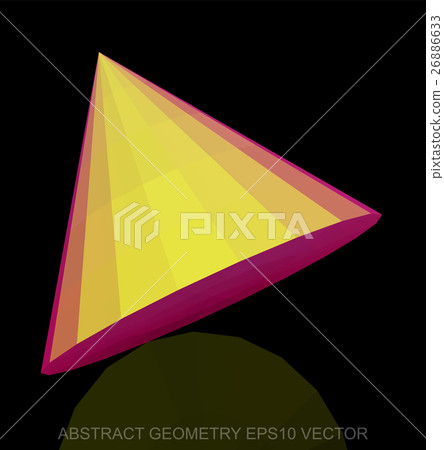 Abstract geometry: low poly Yellow Cone. 26886633