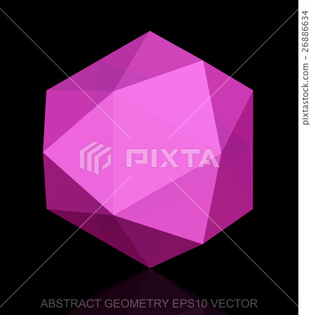 Abstract stereometry: low poly Pink Octahedron. Abstract stereometry: low poly Pink Octahedron. 26886634