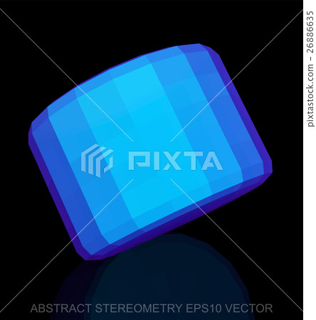 Abstract geometry: low poly Blue CylindeR Abstract geometry: low poly Blue CylindeR 26886635
