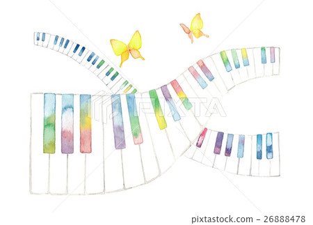 Rainbow color keyboard and butterfly, crossing 26888478