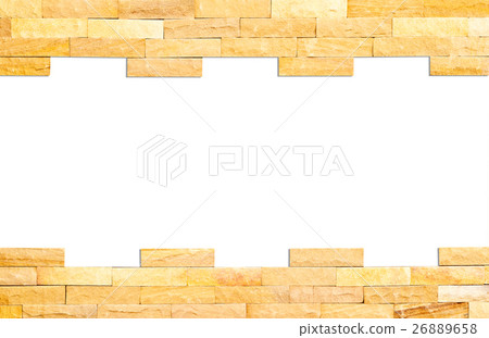 Crashed brick wall texture on white with path 26889658