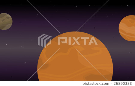 Planet space landscape of vector - Stock Illustration [26890388] - PIXTA