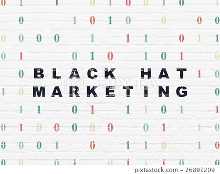 Finance concept: Black Hat Marketing on wall 26891209