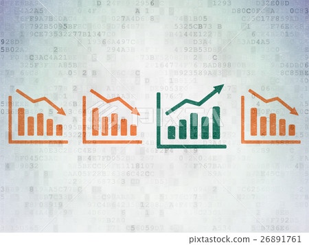 Business concept: growth graph icon on Digital Business concept: growth graph icon on Digital 26891761