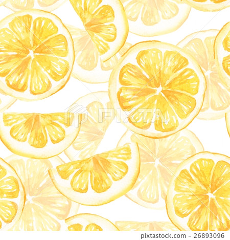 Watercolor seamless pattern with lemon slice 2 Watercolor seamless pattern with lemon slice 2 26893096