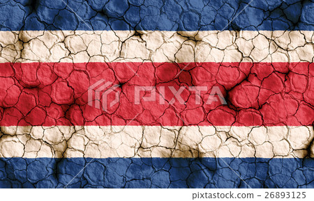 Costa Rica flag closeup texture background on dry cracked soil (high resolution 3D CG rendering ∕ coloring illustration) famine drought natural disaster Costa Rica flag closeup texture background on dry cracked soil (high resolution 3D CG rendering ∕ coloring illustration) famine drought natural disaster 26893125