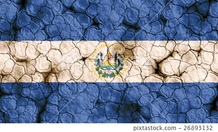El Salvador flag closeup texture background on dry cracked soil (high resolution 3D CG rendering ∕ coloring illustration) famine drought natural disaster El Salvador flag closeup texture background on dry cracked soil (high resolution 3D CG rendering ∕ coloring illustration) famine drought natural disaster 26893132