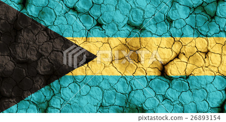 Bahamas flag closeup texture background on dry cracked soil (high resolution 3D CG rendering ∕ coloring illustration) famine drought natural disaster Bahamas flag closeup texture background on dry cracked soil (high resolution 3D CG rendering ∕ coloring illustration) famine drought natural disaster 26893154