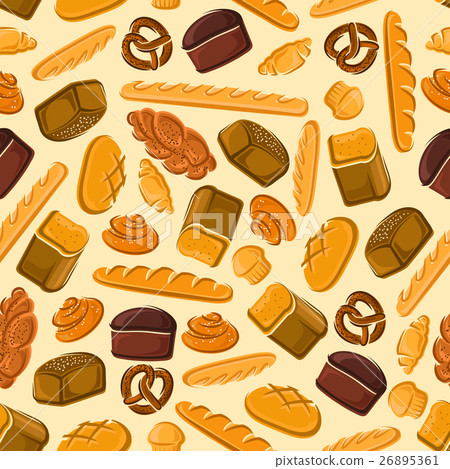 Bread and bakery products seamless pattern 26895361