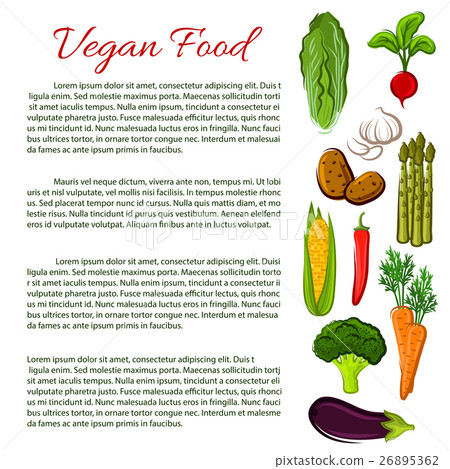 Vegan food infographics poster with vegetables 26895362