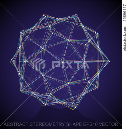 Abstract stereometry shape: Multicolor sketched Abstract stereometry shape: Multicolor sketched 26896357