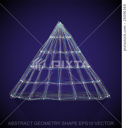 Abstract geometry shape: Multicolor sketched Cone 26896369