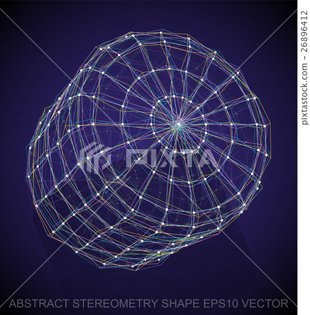 Abstract stereometry shape: Multicolor sketched Abstract stereometry shape: Multicolor sketched 26896412