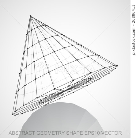 Abstract geometry shape: Black sketched Cone. Hand Abstract geometry shape: Black sketched Cone. Hand 26896413