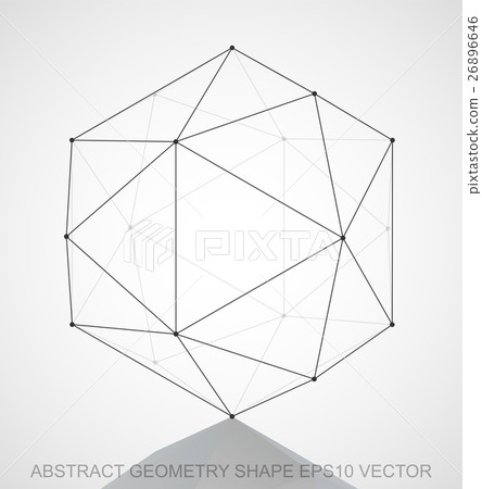 Abstract geometry shape: Black sketched Octahedron 26896646
