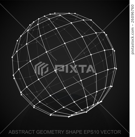 Abstract stereometry shape: White sketched Sphere 26896760