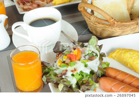 Full set of american breakfast, ABF food 26897045
