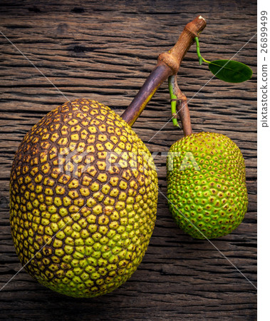 Sweet Jack fruit on shabby wooden background. 26899499