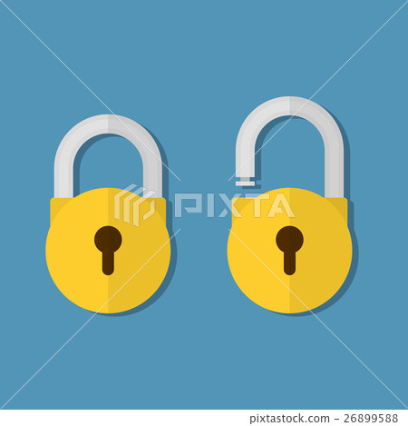 Lock open and lock closed 26899588