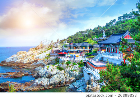 Haedong Yonggungsa Temple and Haeundae Sea. Haedong Yonggungsa Temple and Haeundae Sea. 26899858