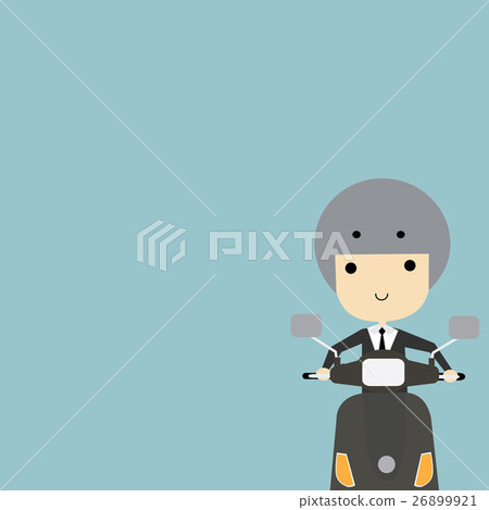 Business man going to work on motorcycle Business man going to work on motorcycle 26899921