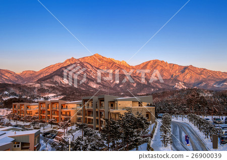Ulsan bawi Rock in Seoraksan mountains in winter. 26900039