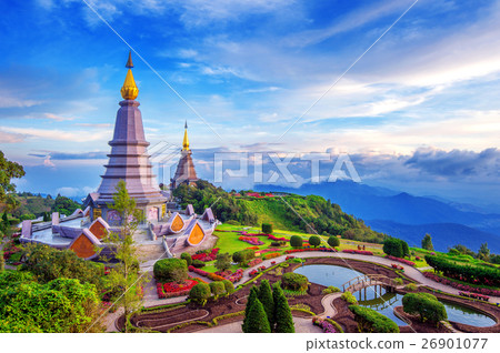 Landmark pagoda in doi Inthanon national park. 26901077