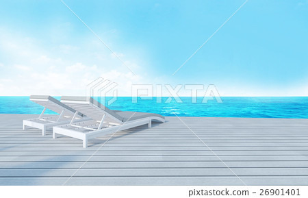 Beach lounge with sundeck on Sea view  26901401