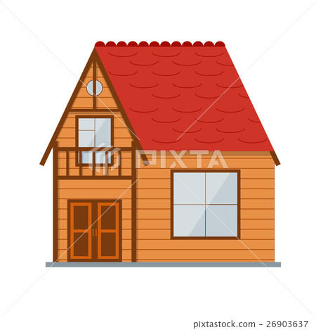 Wooden Country House. Vector 26903637