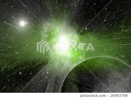 Stars, dust and gas nebula in a far galaxy Stars, dust and gas nebula in a far galaxy 26903706